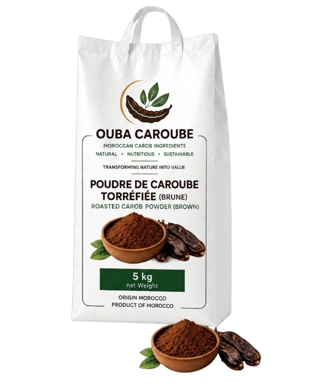 Brown Roasted Carob Powder — 5 kg